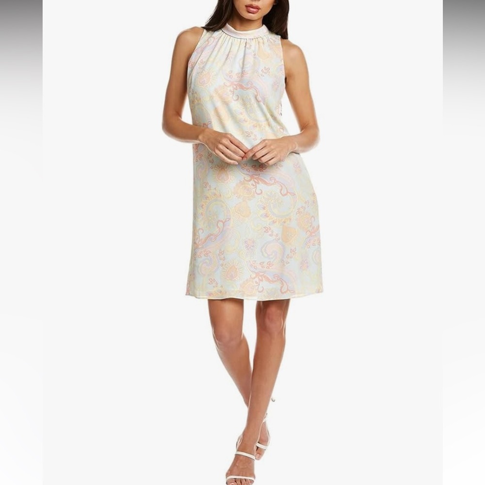 Brooks Brothers Size 8 Pastel Paisley Shift Dress - Picture 7 of 8